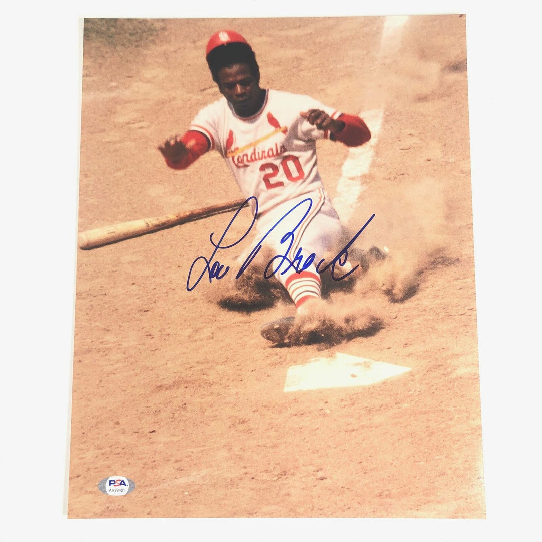 Lou Brock signed 11x14 photo PSA/DNA St. Louis Cardinals Autographed Image 1