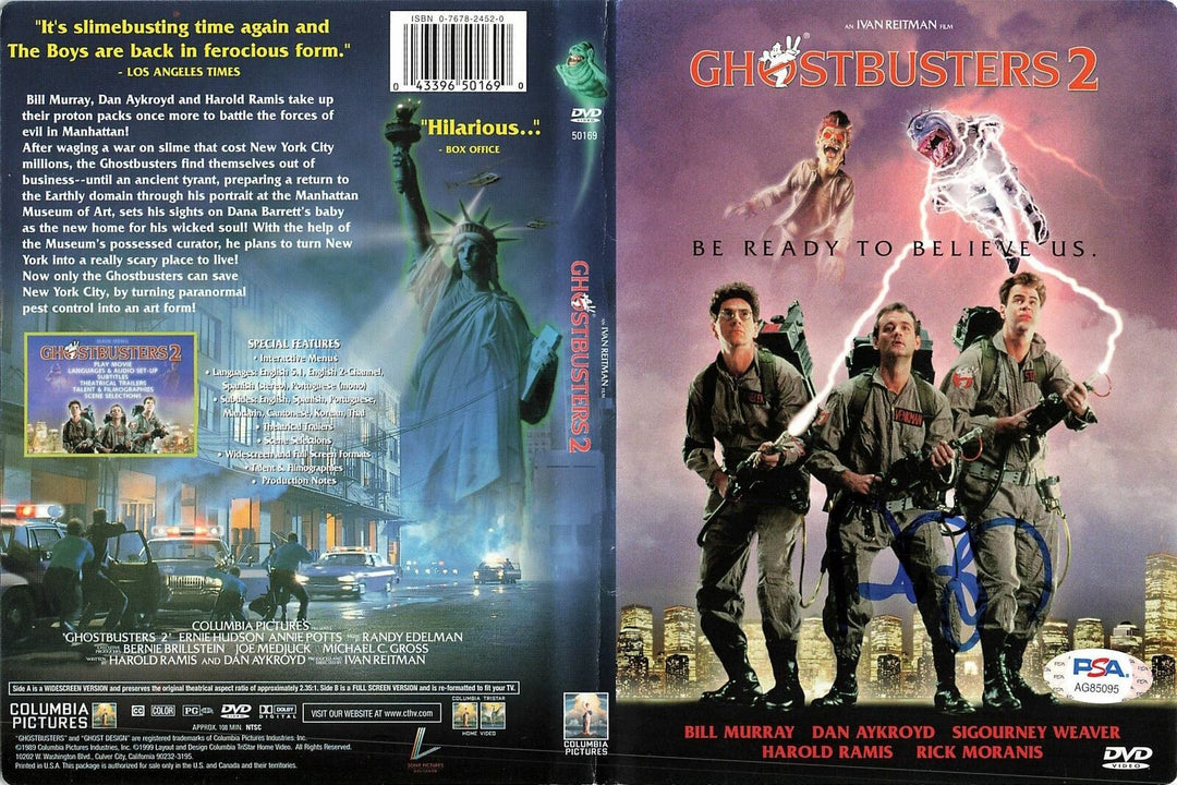 Dan Aykroyd signed DVD Cover PSA/DNA GhostBusters 2 Movie Image 1