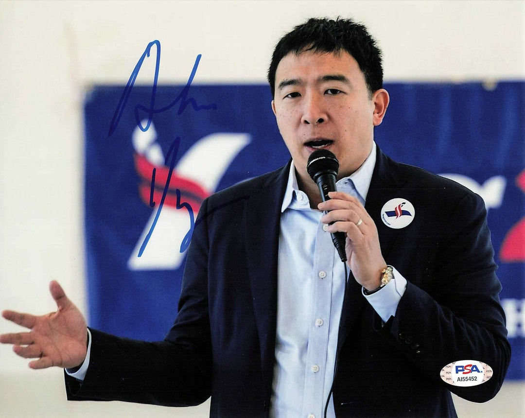 ANDREW YANG signed 8x10 photo PSA/DNA Autographed Image 1