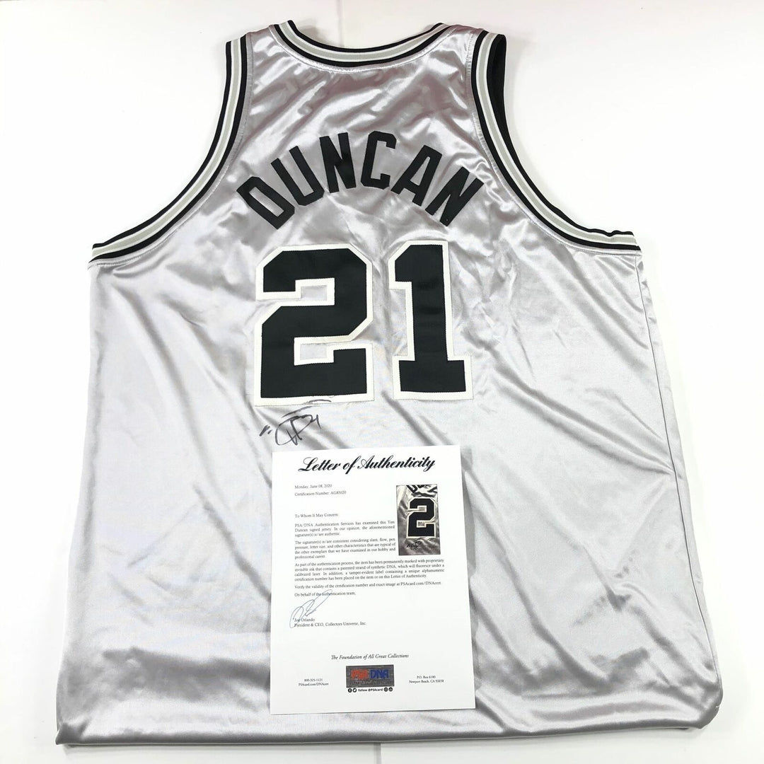 Tim Duncan signed jersey PSA/DNA LOA San Antonio Spurs Autographed Image 1