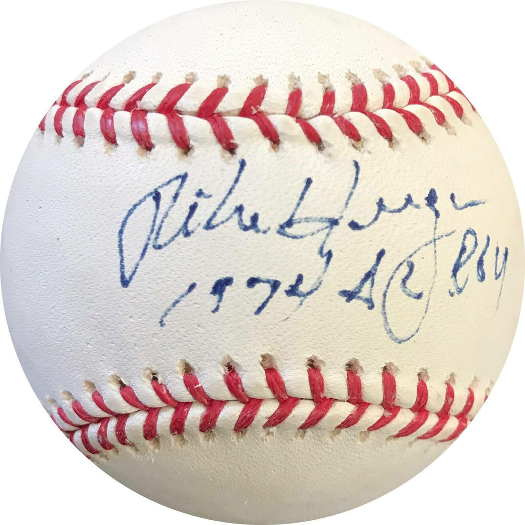 Mike Hargrove signed baseball PSA/DNA Texas Rangers Autographed ROY inscribed Image 1