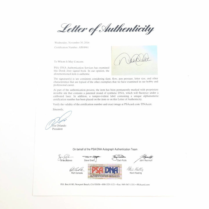 Derek Jeter Signed Book PSA/DNA LOA Change Up Yankees Image 3