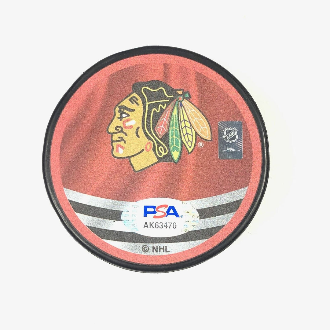 TYLER JOHNSON signed Hockey Puck PSA/DNA Chicago Blackhawks Autographed Image 2