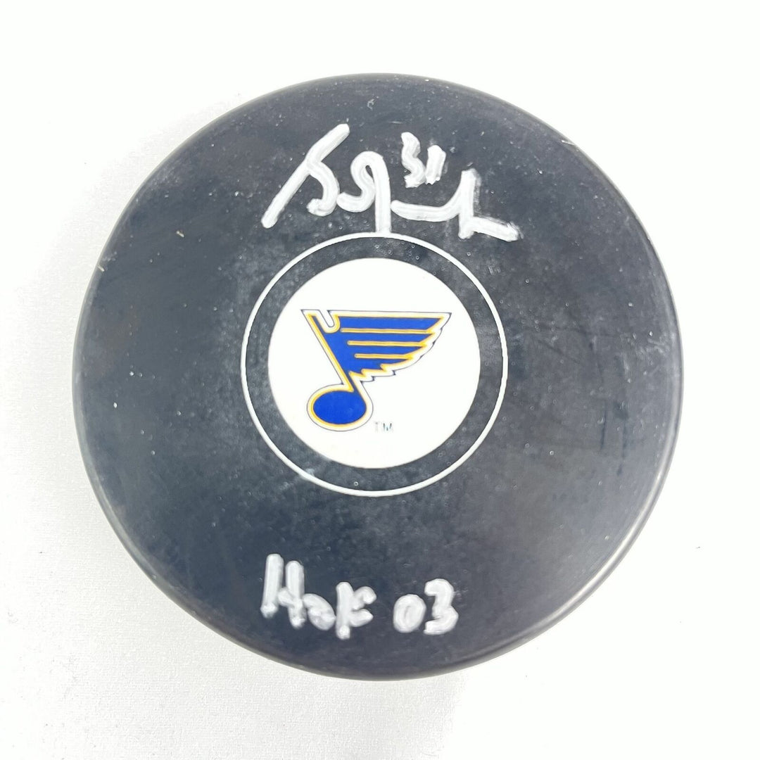 Grant Fuhr signed Hockey Puck BAS Beckett St. Louis Blues Autographed Image 1