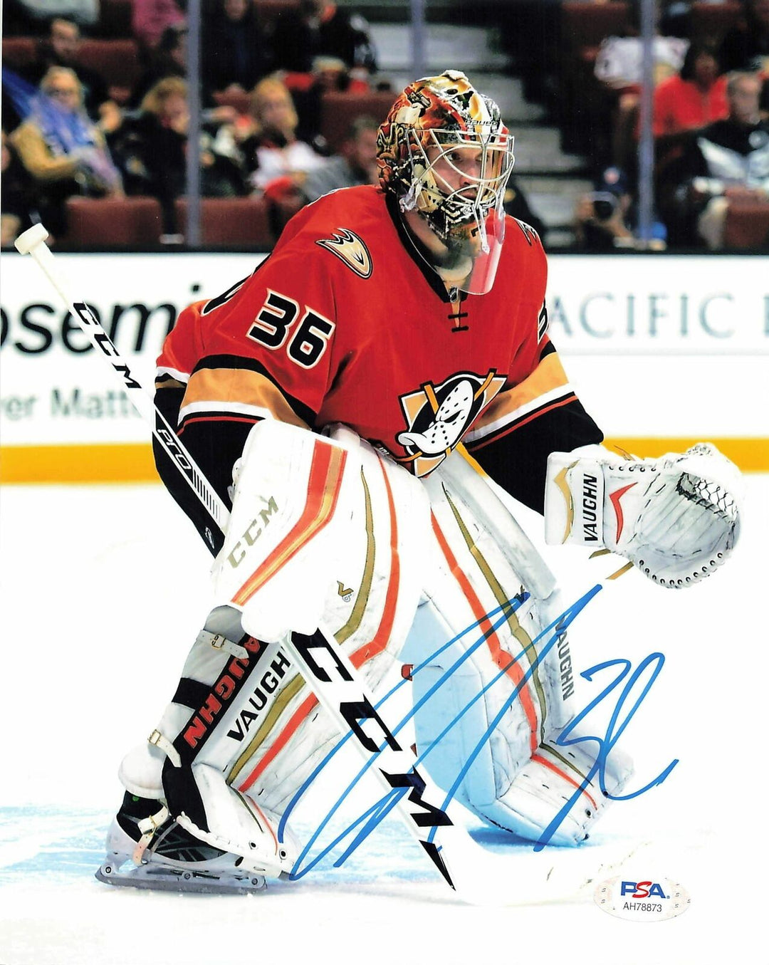 John Gibson signed 8x10 photo PSA/DNA Anaheim Ducks Autographed Image 1