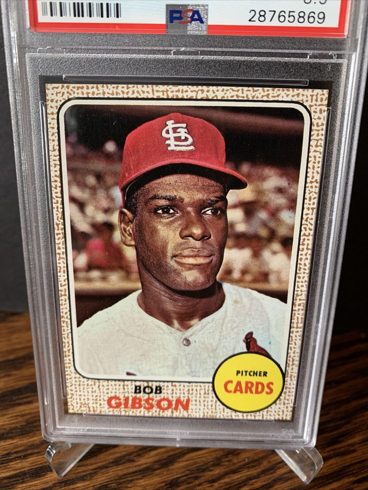 1968 TOPPS Card # 100 BOB GIBSON PSA 8.5 Mint + Beauty Cy Young Mvp Hof Image 10