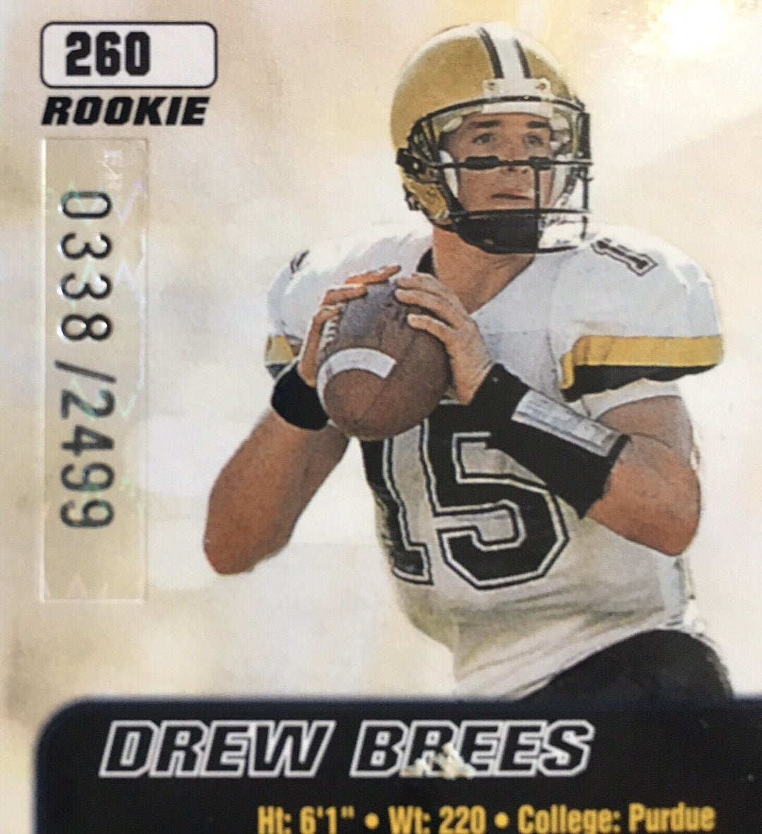 Drew Brees Fleer Ultra 2001 Rookie card # 260 Mint Le /2499 Great Card Image 3