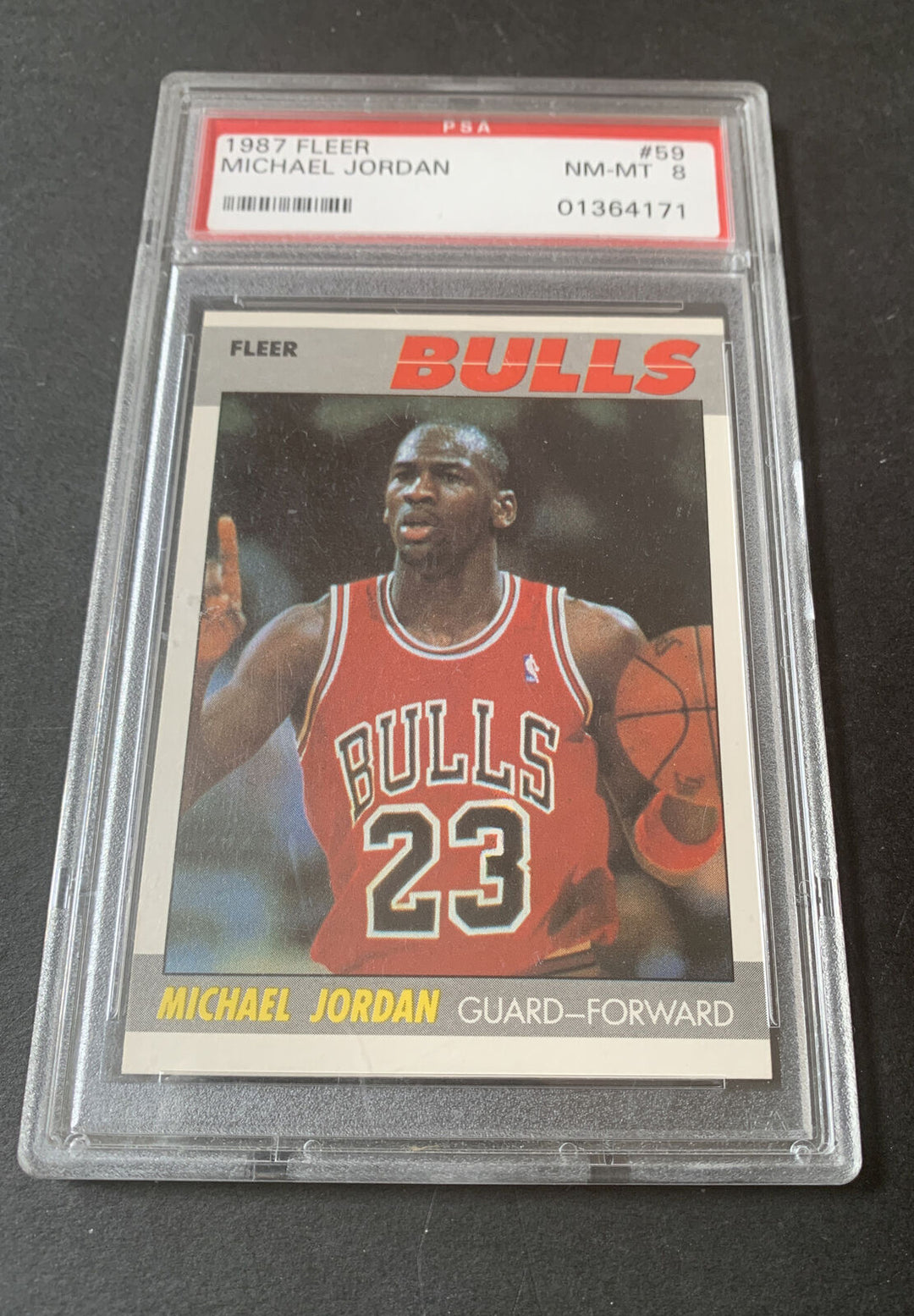 1987 Fleer Basketball #59 Michael Jordan 2nd Yr Bulls HOF PSA 8 MINT Centered Image 9