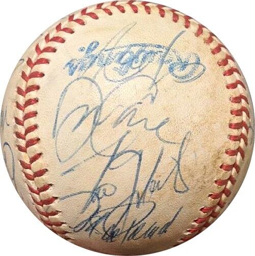 1997 Yankees Team Signed Baseball  Derek Jeter Rivera posada pettitte auto  PSA Image 8