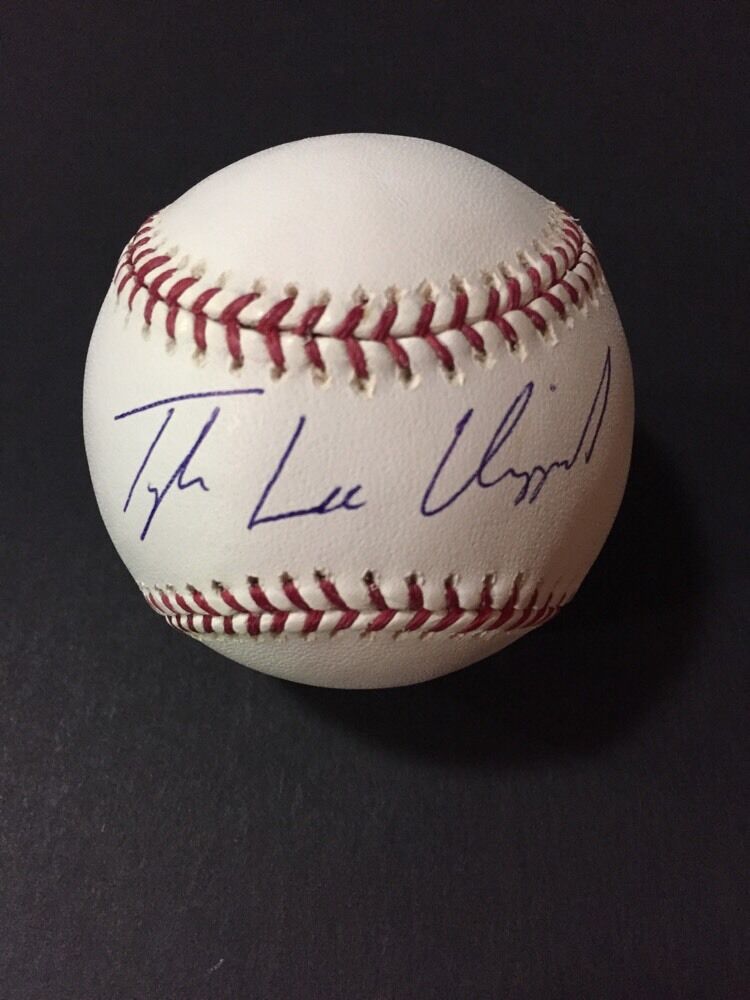 Tyler Lee Clippard Signed Full Name OML Baseball New York Mets  ELITE Holo Auto Image 4
