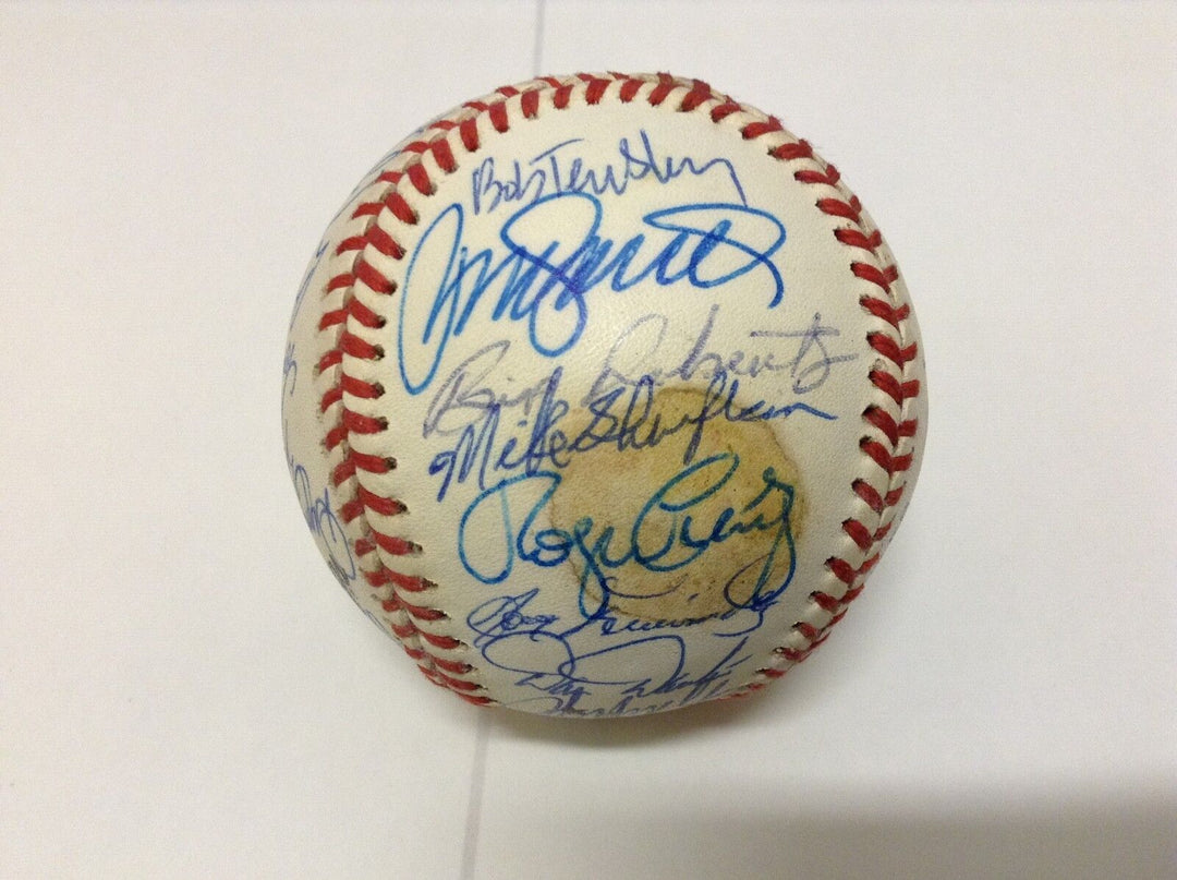 1992 All Star Game National League Team Signed Baseball 32 Bonds Gwynn Autos COA Image 6