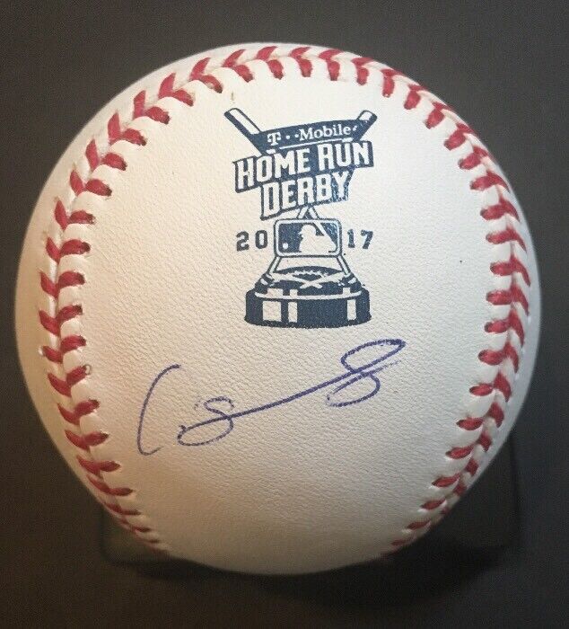 GARY SANCHEZ Signed 2017 Home Run Derby Baseball STEINER Coa Rookie Auto Yankees Image 4