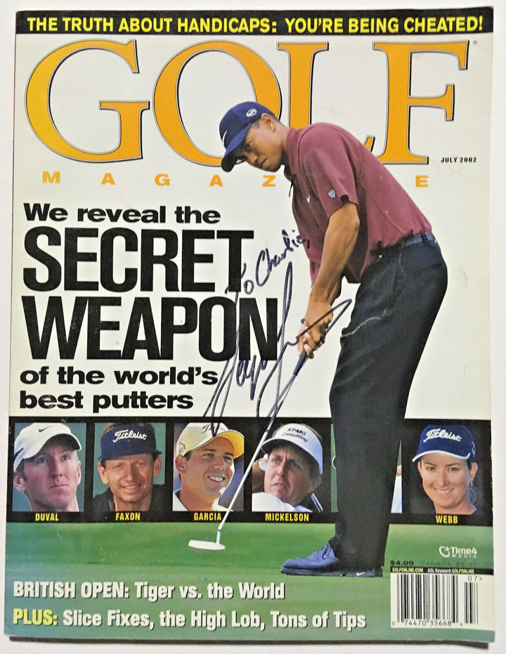 Sergio Garcia  signed July 2002 Golf Magazine to Charlie autograph CBM COA Image 3