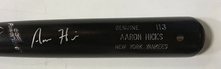 Aaron Hicks Yankees signed game model LS baseball bat mint autograph Steiner COA Image 4