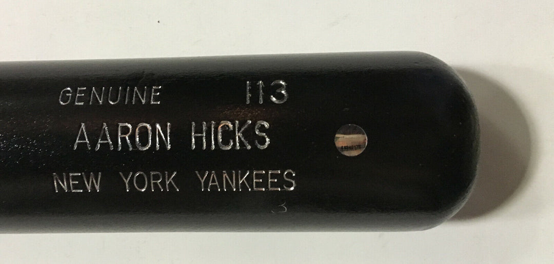 Aaron Hicks Yankees signed game model LS baseball bat mint autograph Steiner COA Image 7