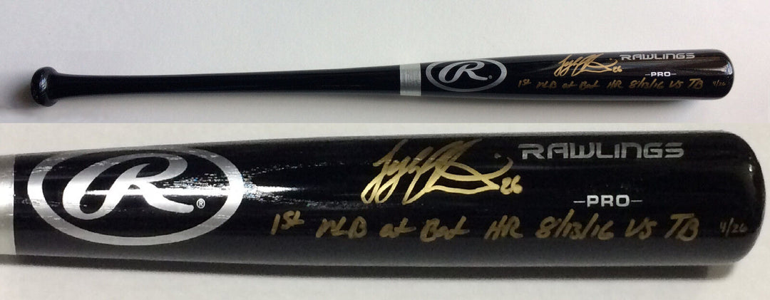 Tyler Austin Signed baseball bat rookie autograph YANKEES 1st HR Steiner LE 26 Image 3