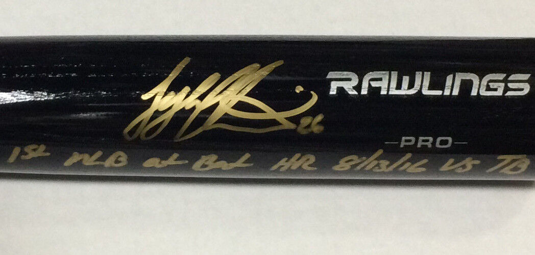 Tyler Austin Signed baseball bat rookie autograph YANKEES 1st HR Steiner LE 26 Image 4