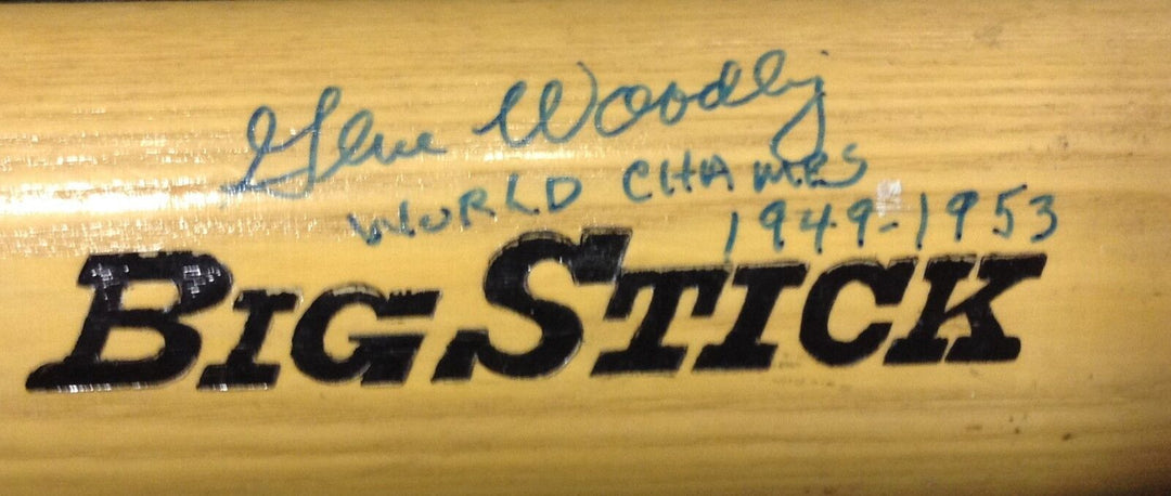 Gene Woodling NY Yankees Signed Bat Insc World Champs 1949-1953 CBM HOLO & COA Image 3