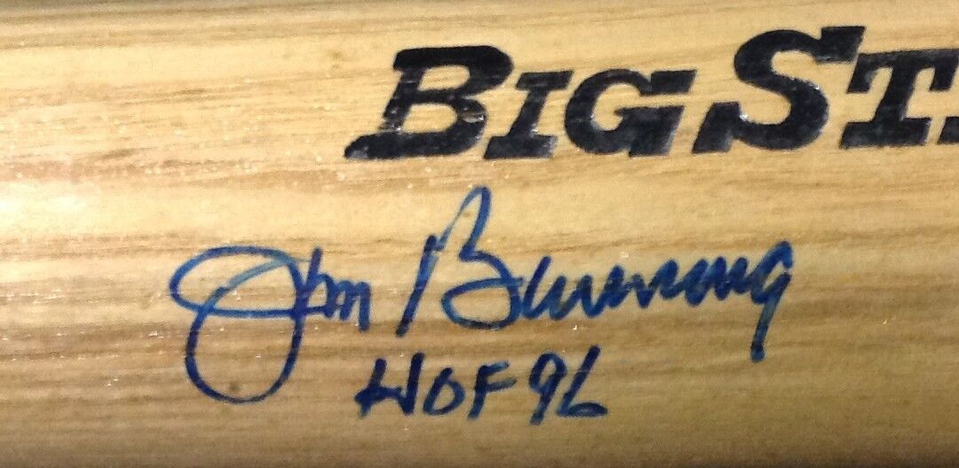 Jim Bunning Signed Rawlings Big Stick Bat Insc HOF 96 Bold Auto CBM Holo COA  Image 3