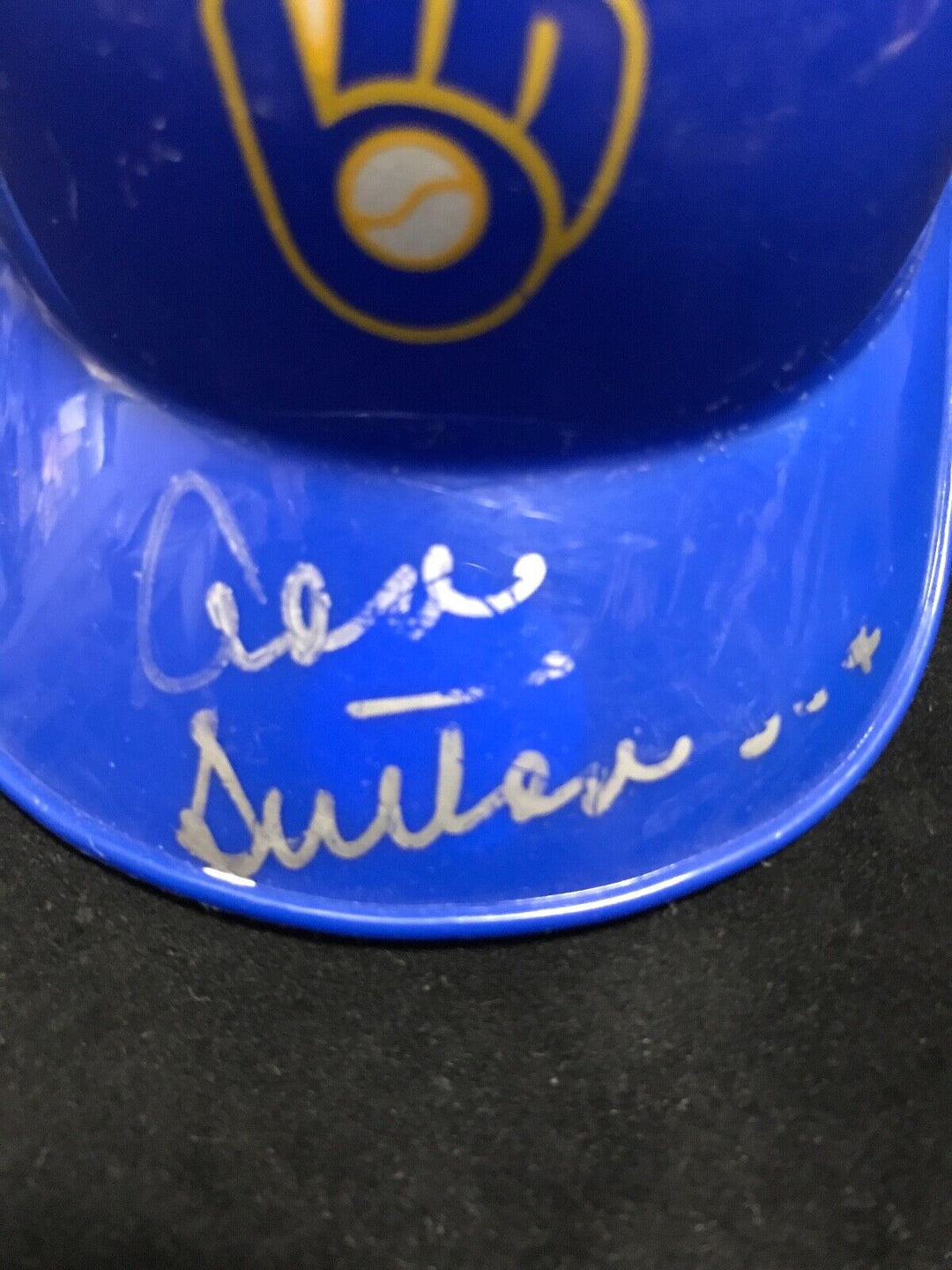 Don Sutton signed Baseball 5 3/4" Mini Helmet Brewers Hof Autograph CBM Holo COA Image 4