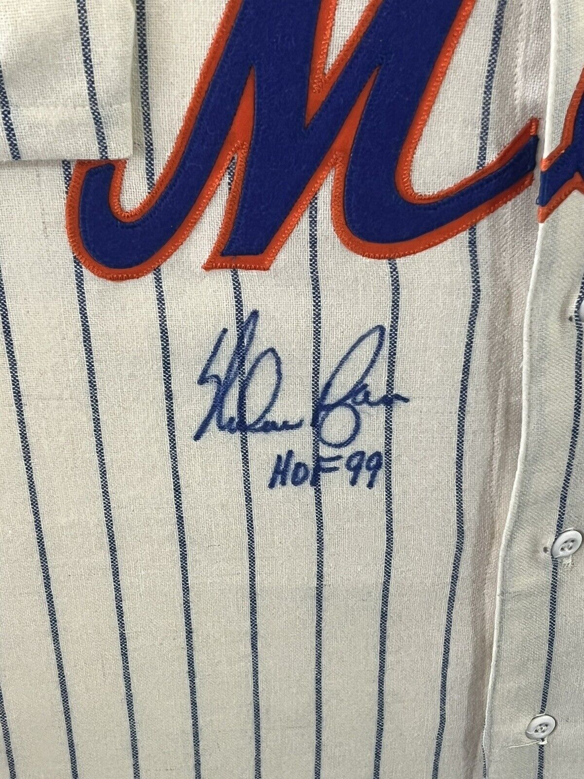 Nolan Ryan Signed Mets Custom Framed Mitchell & Ness Jersey