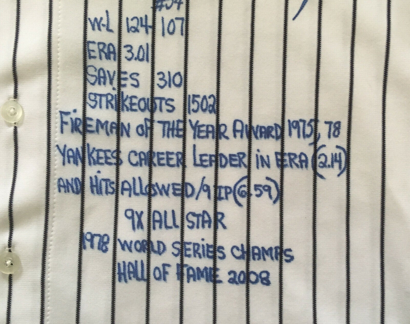 Goose Gossage Yankees signed stat jersey #54 Mint Autograph HOF 2008 C –  CollectibleXchange