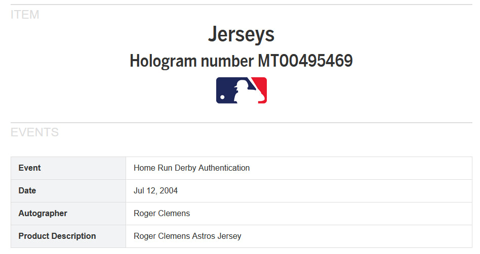 Roger Clemens Autographed Jersey - 2004 All Star Holo