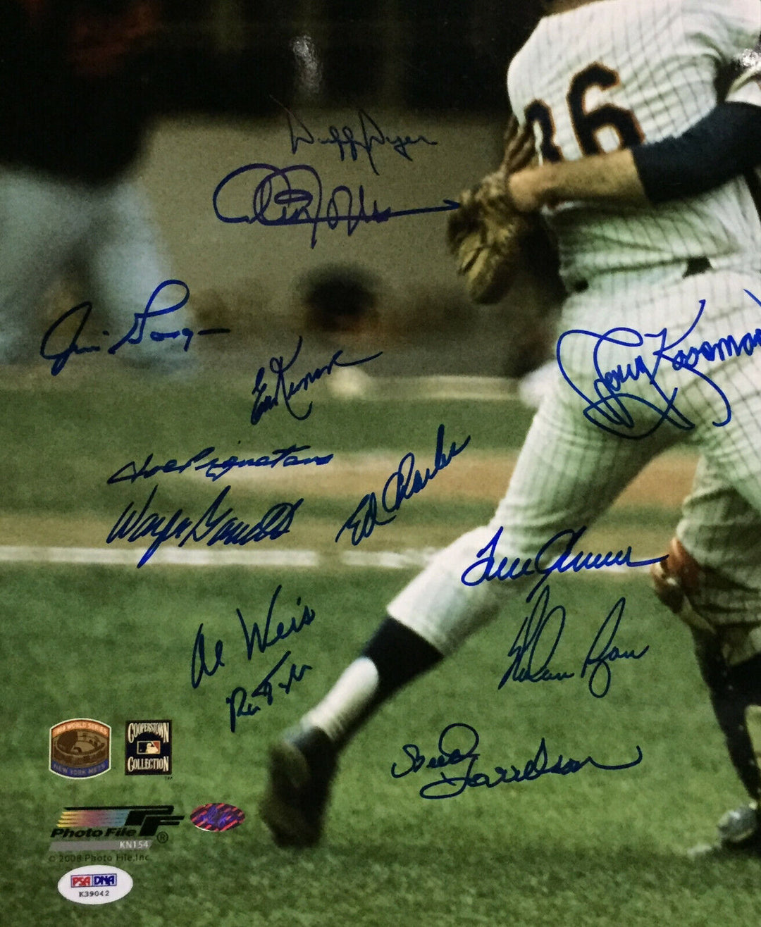 1969 NY Mets WS Team signed 16x20 Photo Framed 19 Auto Nolan Ryan Tom Seaver PSA Image 6