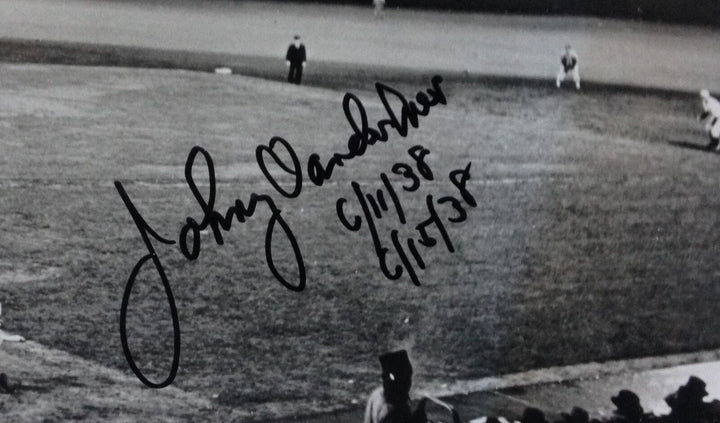 Johnny Vander Meer signed 8x10 photo framed auto ins no hitter dates CBM COA Image 2