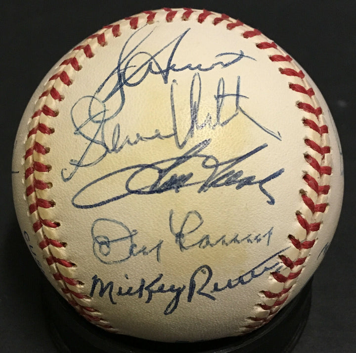 Yogi Berra Don Larsen signed Yankees legends baseball 13 auto HOF Ron Guidry COA Image 2