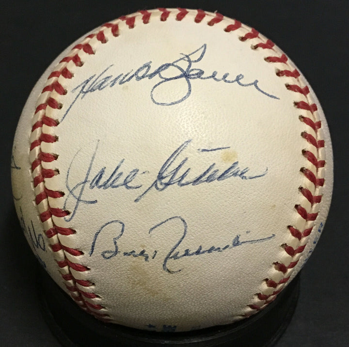 Yogi Berra Don Larsen signed Yankees legends baseball 13 auto HOF Ron Guidry COA Image 3