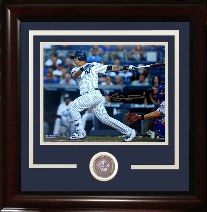 Gary Sanchez Yankees signed 8x10 photo framed coin ROOKIE AUTO Steiner COA MINT  Image 1