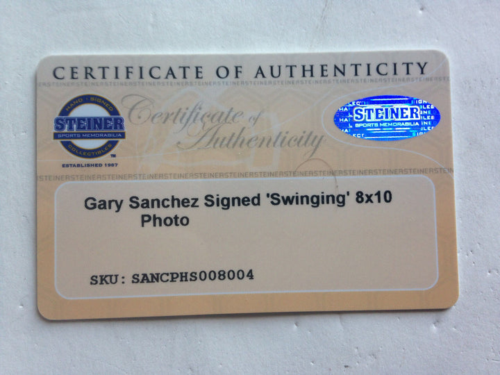 Gary Sanchez Yankees signed 8x10 photo framed coin ROOKIE AUTO Steiner COA MINT  Image 5