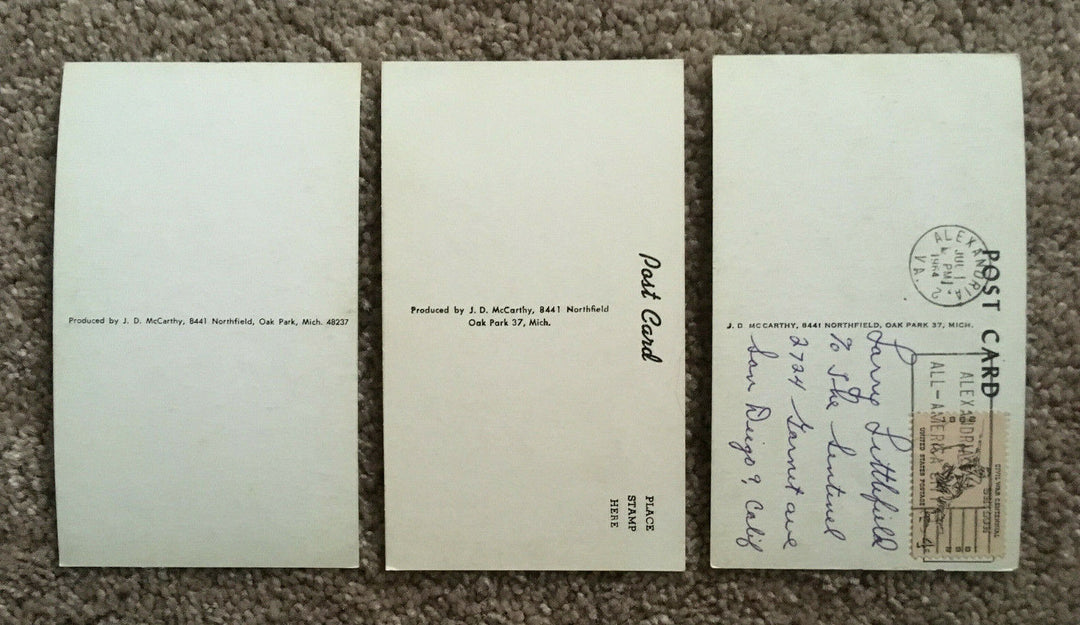 Washington Senators signed 1960s JD McCarthy 3 Postcard Lot Autograph COA Image 6