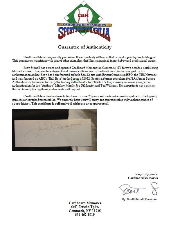 Joe DiMaggio Yankees Signed cut 16x20 VINTAGE ORIGINAL PHOTO Framed auto CBM COA Image 3