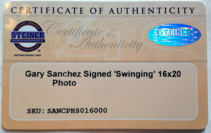 Gary Sanchez signed 16x20 photo framed Yankees coin Rookie auto Steiner COA HOT Image 4