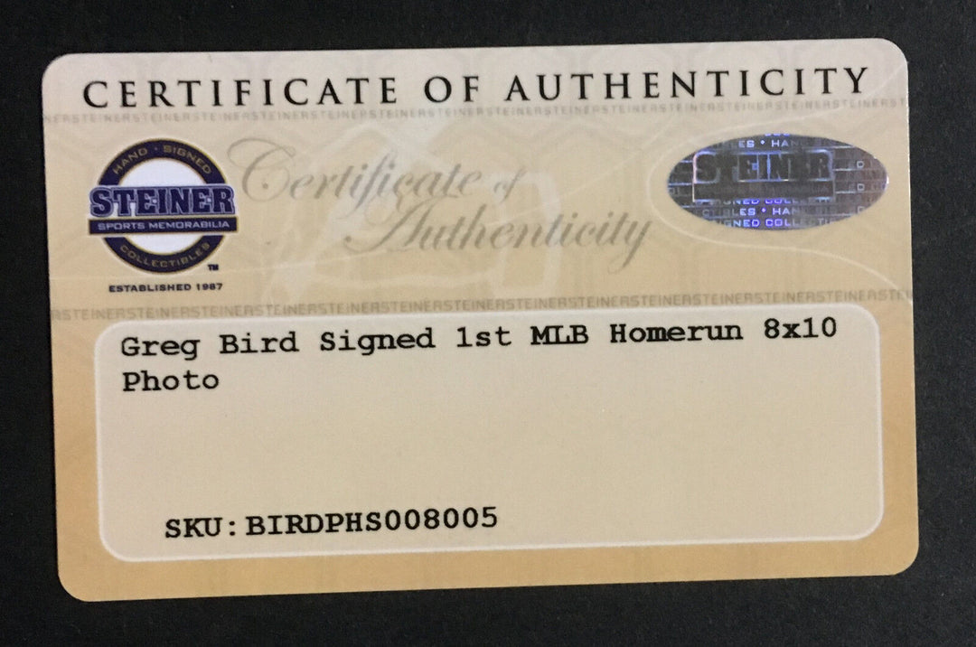 Greg Bird signed 8x10 1st HR photo framed Yankees coin autograph Steiner COA Image 4