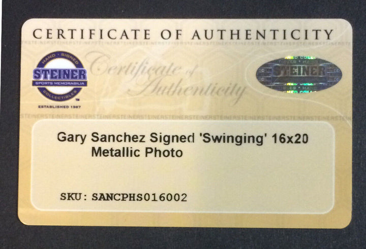 Gary Sanchez signed 16x20 spotlight photo framed Yankees coin auto Steiner COA Image 4