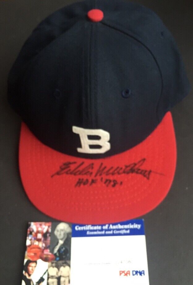 Eddie Mathews Rookie Signed Milwaukee Braves Hat Cap Hof 78 Mint 10 Auto Psa COA Image 2