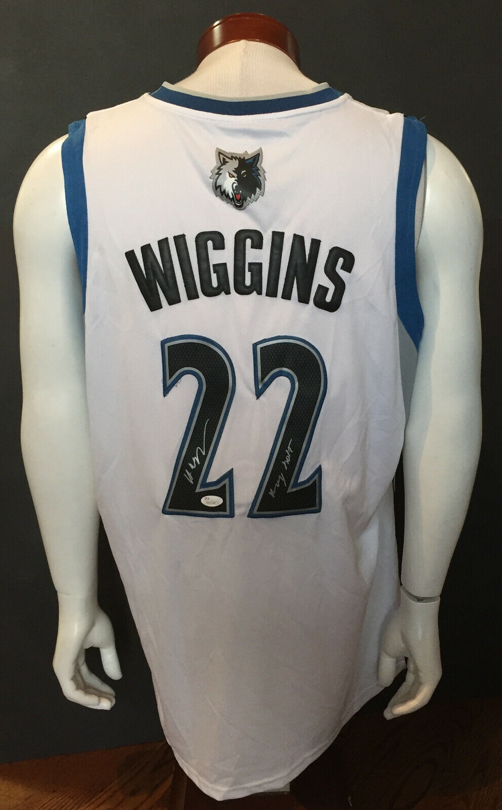 Andrew Wiggins Signed Timberwolves Basketball Jersey INS ROY 2015 Autograph JSA Image 1