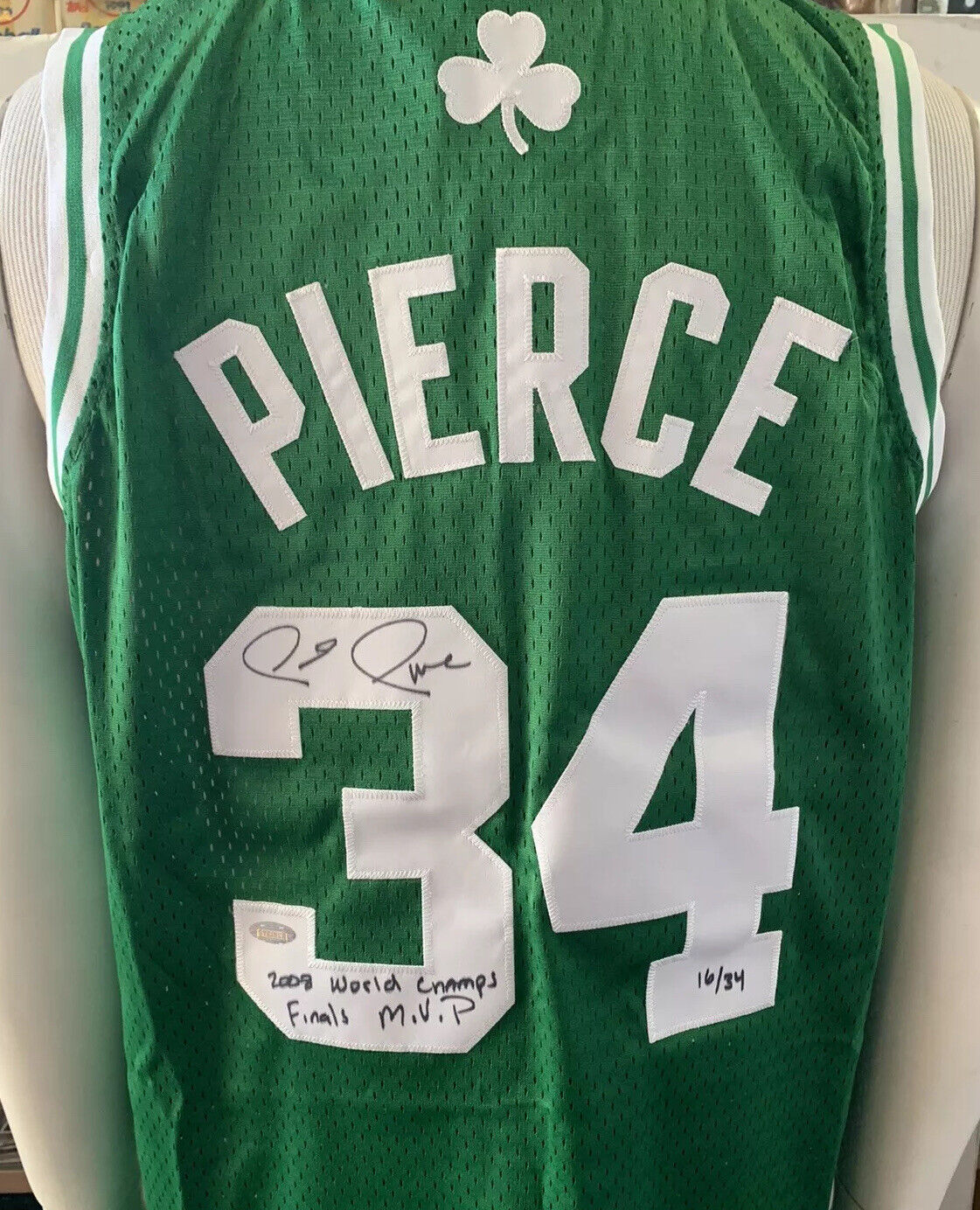 Paul Pierce Signed Ins Finals MVP Adidas Celtics Jersey Auto Steiner COA Le /34