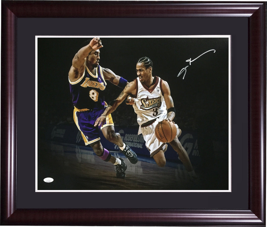 Allen Iverson signed 16x20 Kobe Bryant photo framed autograph HOF JSA COA Image 1