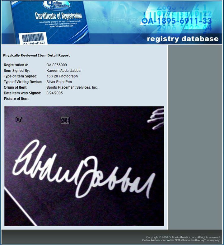 Kareem Abdul Jabbar signed 16x20 UCLA Photo framed mint autograph HOF OA COA Image 5
