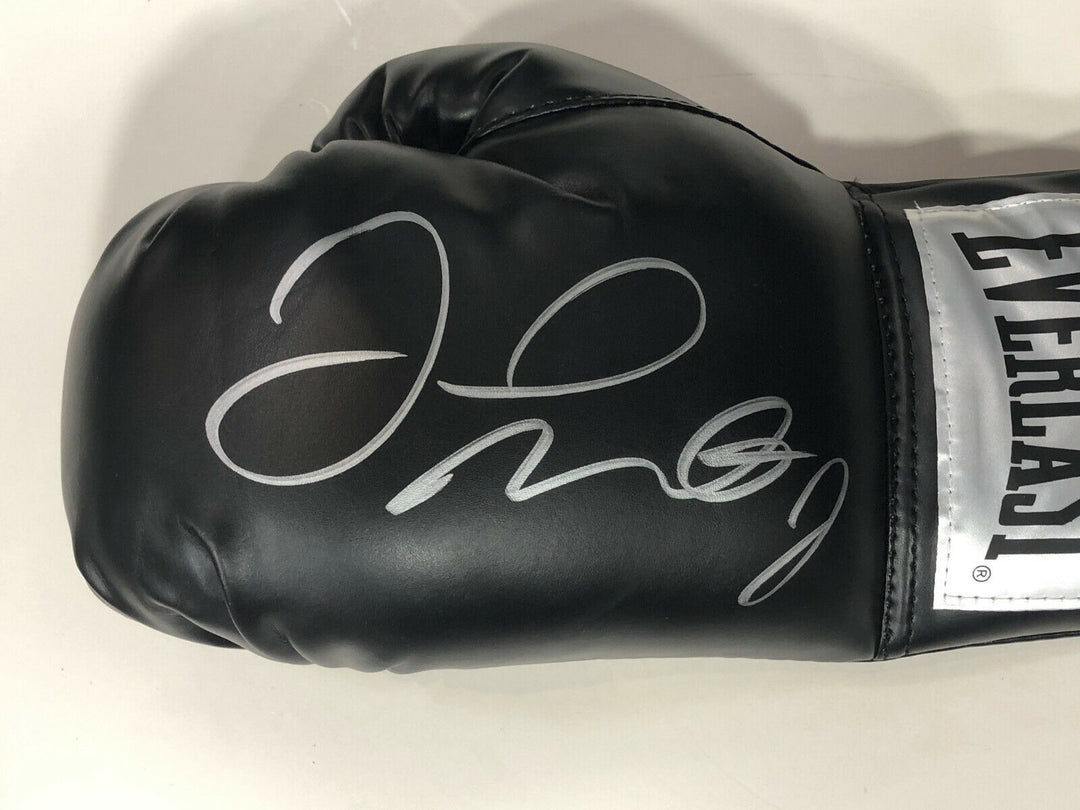 Floyd Mayweather signed black Everlast boxing glove pair auto Beckett BAS COA  Image 3