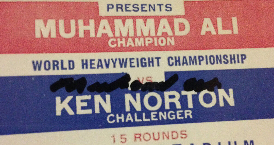 Muhammad Ali signed heavyweight title fight ticket framed auto fight poster JSA Image 2