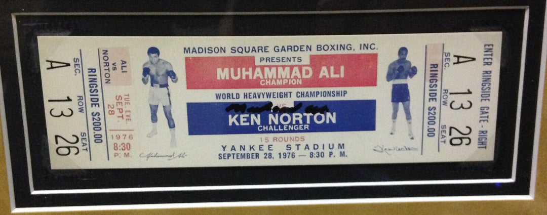Muhammad Ali signed heavyweight title fight ticket framed auto fight poster JSA Image 3