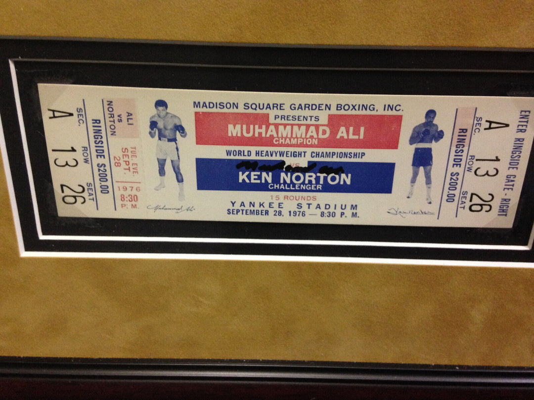 Muhammad Ali signed heavyweight title fight ticket framed auto fight poster JSA Image 9