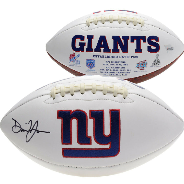 Daniel Jones signed NY Giants logo Football Rookie Autograph Fanatics COA Image 1