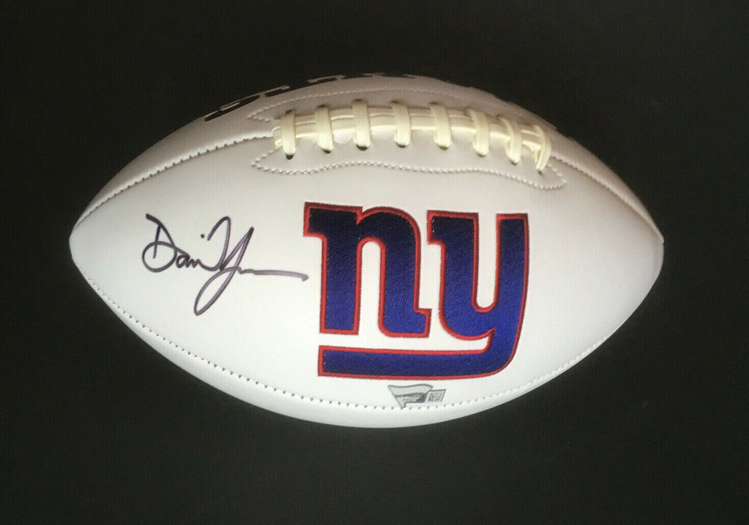 Daniel Jones signed NY Giants logo Football Rookie Autograph Fanatics COA Image 2