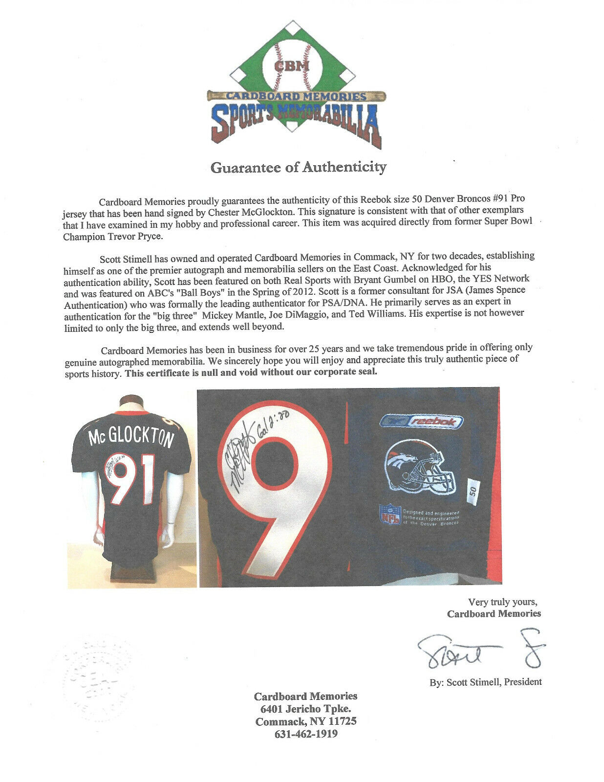 Chester McGlockton signed #91 Reebok Pro Denver Broncos jersey autogra –  CollectibleXchange